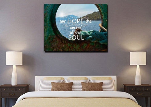 Our Hope the Anchor of Our Soul Canvas Wall Art Print - Christian Walls