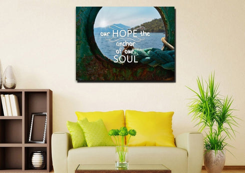 Our Hope the Anchor of Our Soul Canvas Wall Art Print - Christian Walls