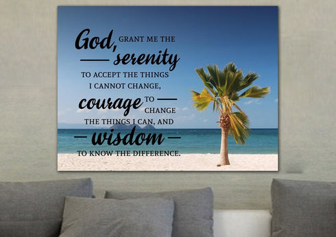 Palm Trees #11 & Serenity Prayer Wall Art