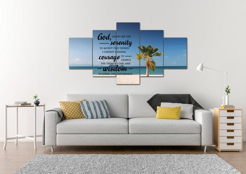 Palm Trees #11 & Serenity Prayer Wall Art