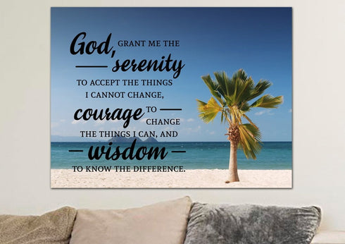 Palm Trees #11 & Serenity Prayer Wall Art