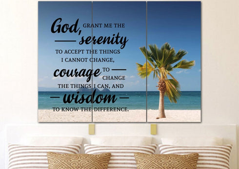 Palm Trees #11 & Serenity Prayer Wall Art