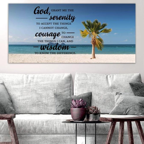 Palm Trees #11 & Serenity Prayer Wall Art