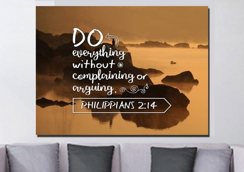 Philippians 2:14 Canvas Wall Art Print - Christian Walls