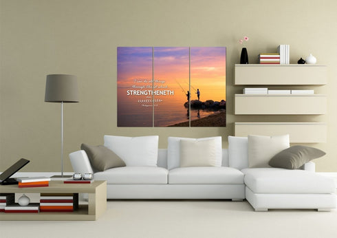 Philippians 4:13 KJV #1 Bible Verse Canvas Wall Art
