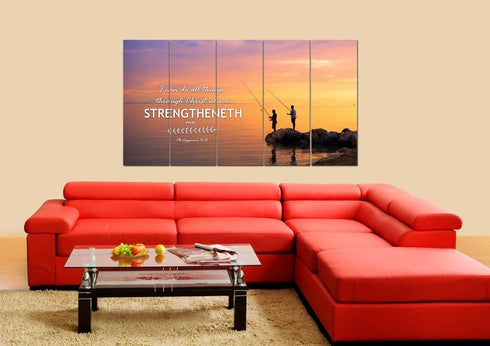 Philippians 4:13 KJV #1 Bible Verse Canvas Wall Art