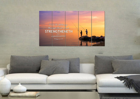 Philippians 4:13 KJV #1 Bible Verse Canvas Wall Art