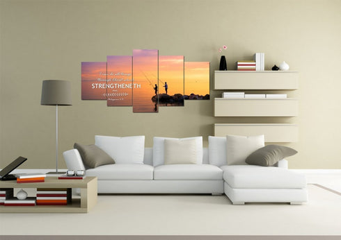 Philippians 4:13 KJV #1 Bible Verse Canvas Wall Art