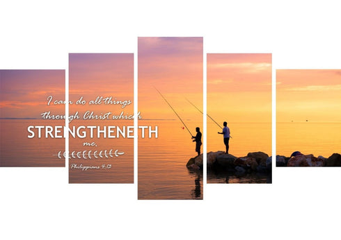 Philippians 4:13 KJV #1 Bible Verse Canvas Wall Art