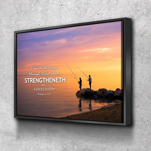 Philippians 4:13 KJV #1 Bible Verse Canvas Wall Art