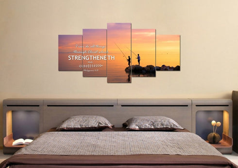 Philippians 4:13 KJV #1 Bible Verse Canvas Wall Art