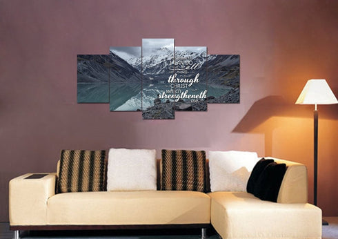 Philippians 4:13 KJV #10 Bible Verse Canvas Wall Art