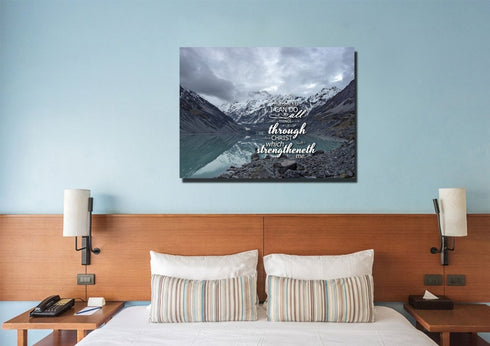 Philippians 4:13 KJV #10 Bible Verse Canvas Wall Art