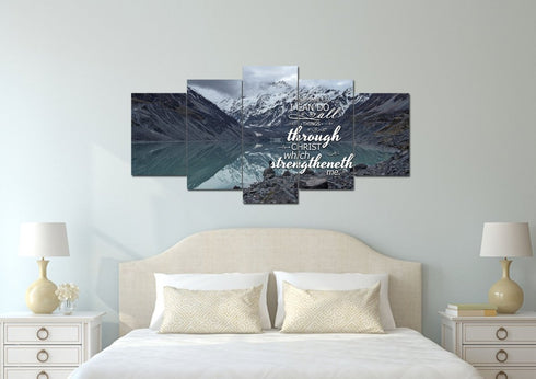 Philippians 4:13 KJV #10 Bible Verse Canvas Wall Art