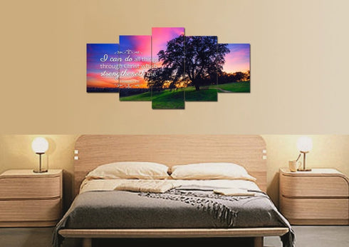 Philippians 4:13 KJV #2 Bible Verse Canvas Wall Art