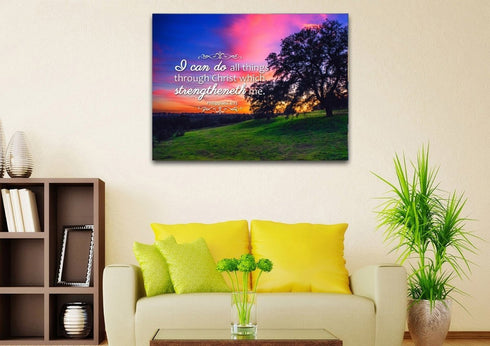 Philippians 4:13 KJV #2 Bible Verse Canvas Wall Art