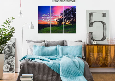 Philippians 4:13 KJV #2 Bible Verse Canvas Wall Art