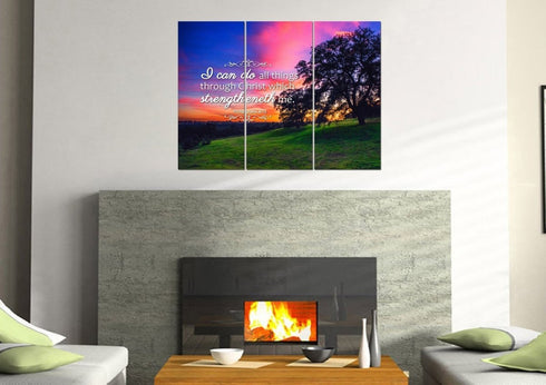 Philippians 4:13 KJV #2 Bible Verse Canvas Wall Art