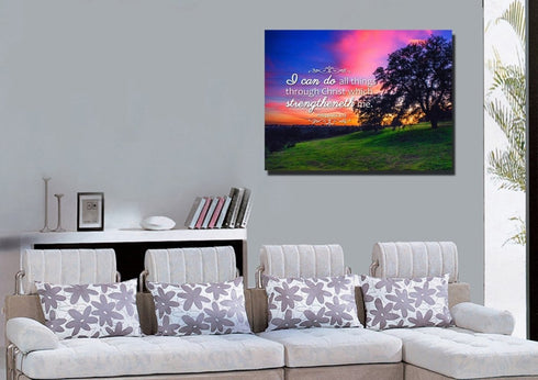 Philippians 4:13 KJV #2 Bible Verse Canvas Wall Art