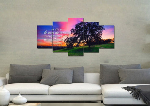 Philippians 4:13 KJV #2 Bible Verse Canvas Wall Art