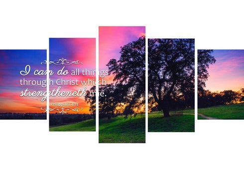 Philippians 4:13 KJV #2 Bible Verse Canvas Wall Art