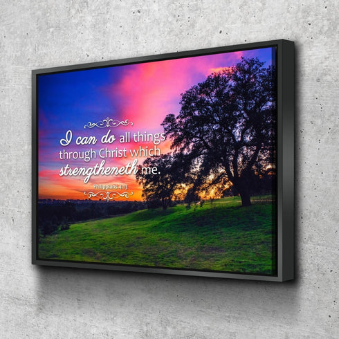 Philippians 4:13 KJV #2 Bible Verse Canvas Wall Art