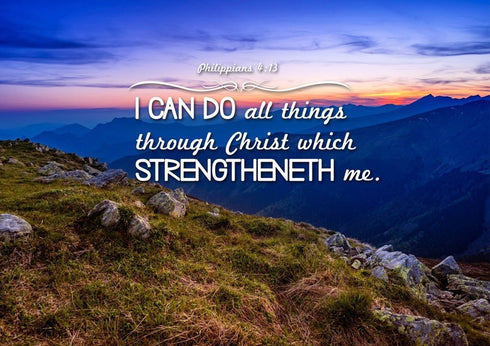 Philippians 4:13 KJV #3 Bible Verse Canvas Wall Art