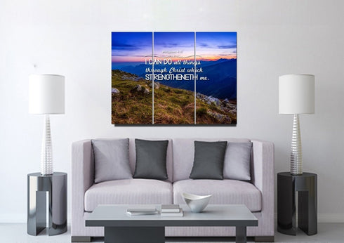 Philippians 4:13 KJV #3 Bible Verse Canvas Wall Art