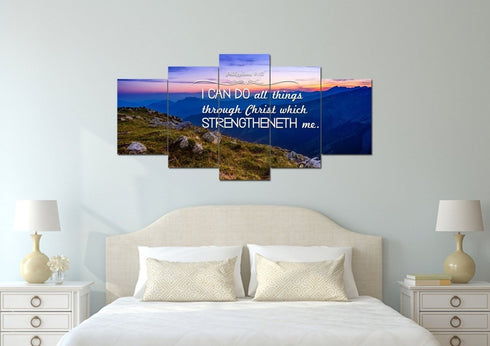 Philippians 4:13 KJV #3 Bible Verse Canvas Wall Art