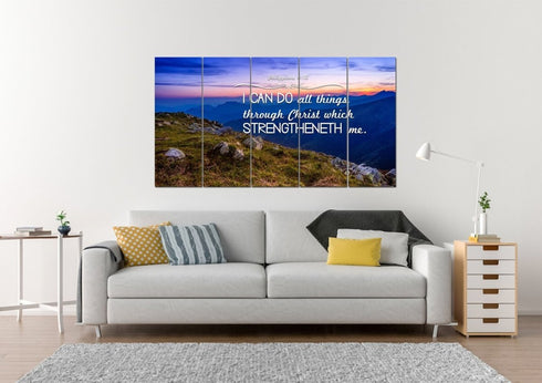 Philippians 4:13 KJV #3 Bible Verse Canvas Wall Art