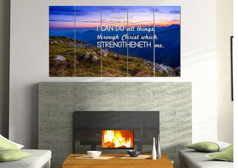 Philippians 4:13 KJV #3 Bible Verse Canvas Wall Art