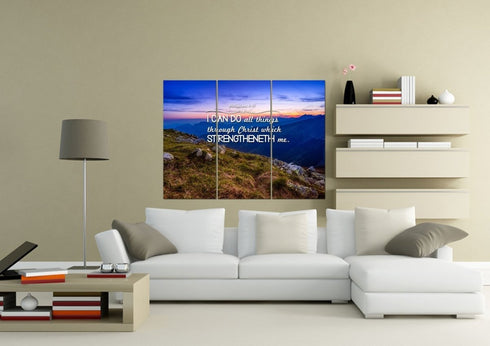 Philippians 4:13 KJV #3 Bible Verse Canvas Wall Art