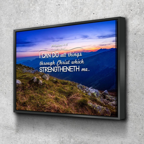 Philippians 4:13 KJV #3 Bible Verse Canvas Wall Art