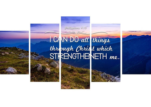 Philippians 4:13 KJV #3 Bible Verse Canvas Wall Art