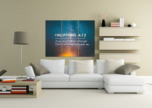 Philippians 4:13 KJV #4 Bible Verse Canvas Wall Art