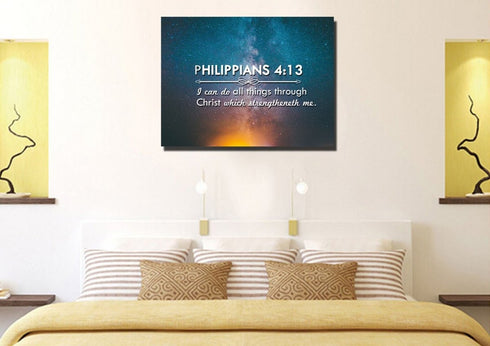 Philippians 4:13 KJV #4 Bible Verse Canvas Wall Art