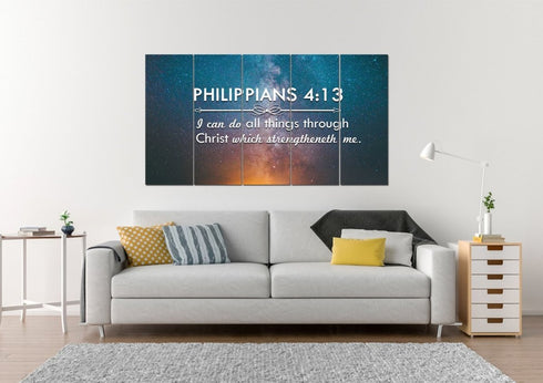 Philippians 4:13 KJV #4 Bible Verse Canvas Wall Art