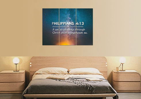 Philippians 4:13 KJV #4 Bible Verse Canvas Wall Art