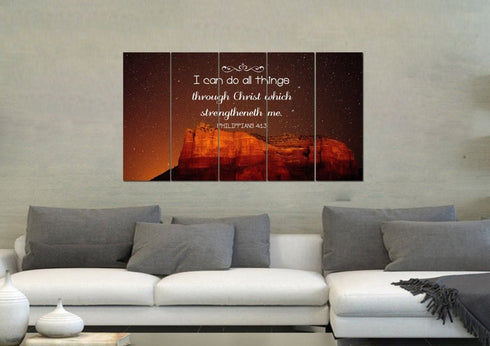 Philippians 4:13 KJV #5 Bible Verse Canvas Wall Art