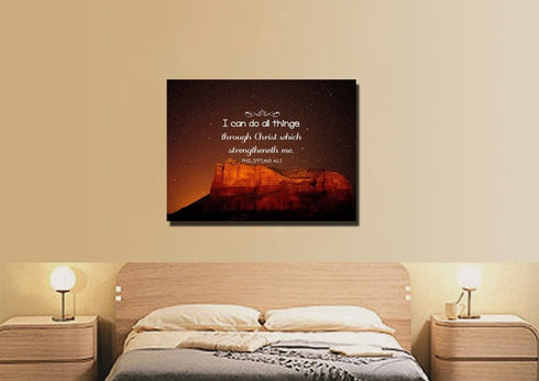 Philippians 4:13 KJV #5 Bible Verse Canvas Wall Art