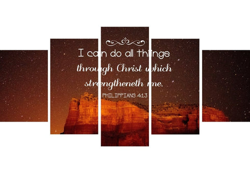 Philippians 4:13 KJV #5 Bible Verse Canvas Wall Art