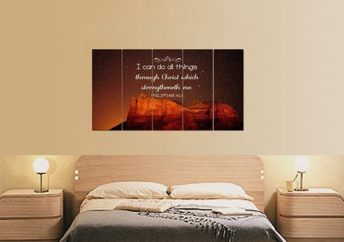 Philippians 4:13 KJV #5 Bible Verse Canvas Wall Art