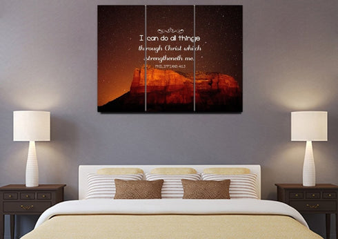 Philippians 4:13 KJV #5 Bible Verse Canvas Wall Art