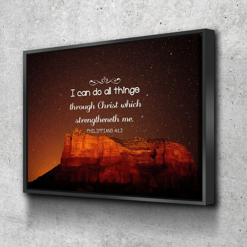 Philippians 4:13 KJV #5 Bible Verse Canvas Wall Art