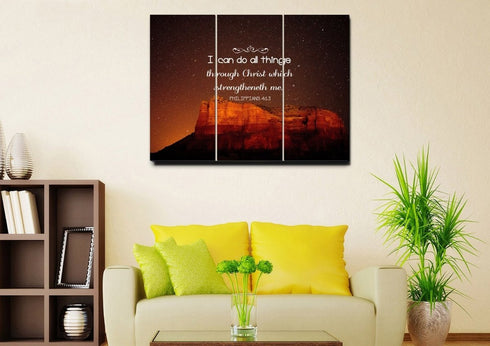 Philippians 4:13 KJV #5 Bible Verse Canvas Wall Art