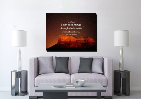 Philippians 4:13 KJV #5 Bible Verse Canvas Wall Art