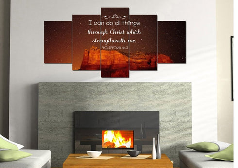 Philippians 4:13 KJV #5 Bible Verse Canvas Wall Art
