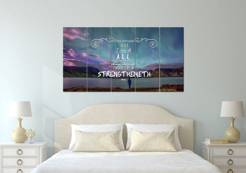 Philippians 4:13 KJV #6 Bible Verse Canvas Wall Art