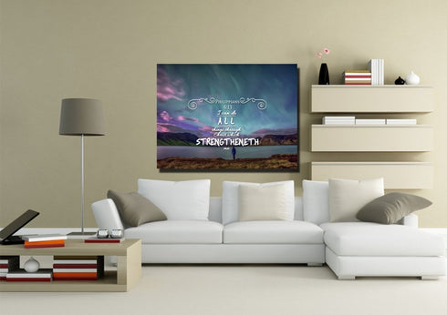 Philippians 4:13 KJV #6 Bible Verse Canvas Wall Art