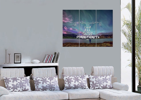 Philippians 4:13 KJV #6 Bible Verse Canvas Wall Art